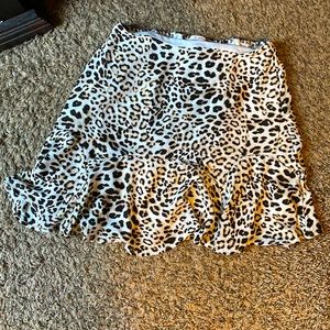 Cheetah print flared mini skirt